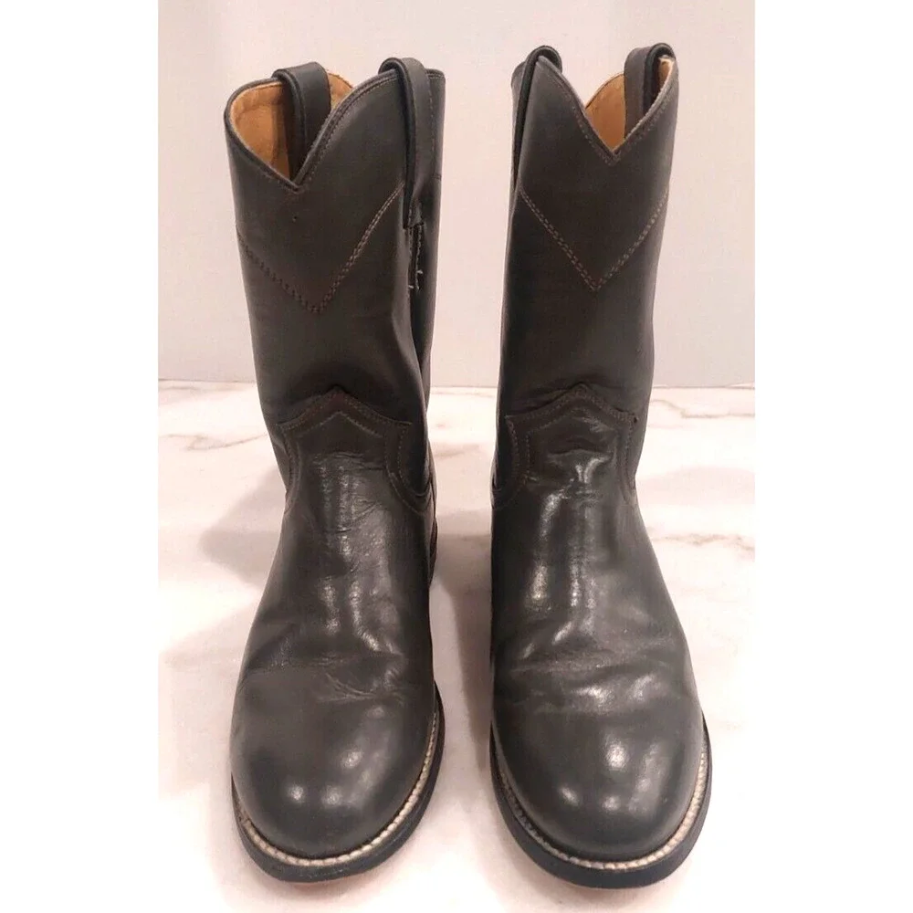 Vintage Justin Ropers Grey Kipskin Leather‎ Boots Size 3 1/2 D and Matching Belt